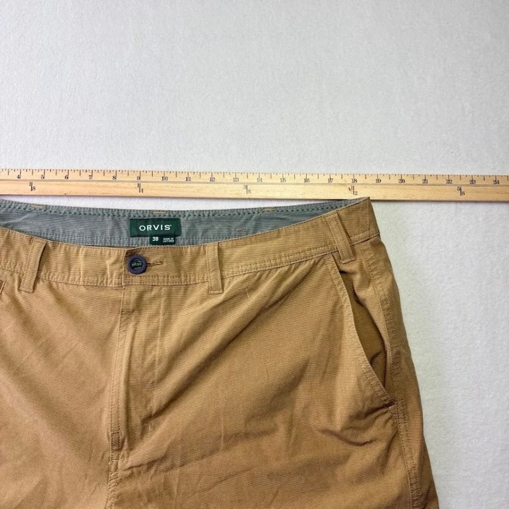 Orvis Performance Shorts Mens 38 Tan Good Hiking Utility Tool Pocket - Picture 4 of 9